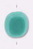 Palet ovale 10x9 mm opaque green turquoise  x1