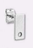 Clou d'oreille rectangle 11x5 mm argent x2