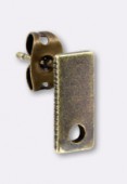 Clou d'oreille rectangle 11x5 mm bronze x2