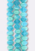 Ronde aplatie 6x9 mm mix turquoise matte x4