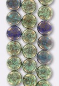 Palet rond 10 mm mix green blue turquoise x4