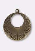 Estampe pendentif strié 32 mm bronze x1