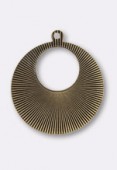 Estampe pendentif strié 32 mm bronze x1 Estampe pendentif strié 32 mm bronze x1