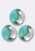 Facette 10 mm turquoise/argent x6