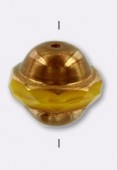 Perle Saturne 10x11 mm honey antique bronze x1