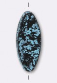 Palet ovale 20x8 mm matte blue turquoise/black x1