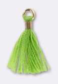 Pompon fil 15 mm vert clair or x4