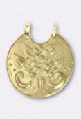 Estampe pendentif fleuri 33x30 mm or x1 Estampe pendentif fleuri 33x30 mm or x1