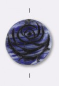 Palet rond rose 17 mm bleu x1