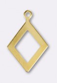 Estampe pendentif losange 20x15 mm or x1 Estampe pendentif losange 20x15 mm or x1
