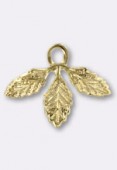 Estampe pendentif 3 feuilles 20x15 mm or x1