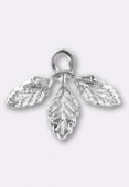 Estampe pendentif 3 feuilles 20x15 mm argent x1