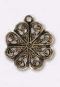 Estampe pendentif rosace 13 mm bronze x1 Estampe pendentif rosace 13 mm bronze x1