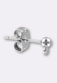 Clou d’oreille boule 13x5 mm argent x2