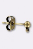 Clou d’oreille boule 13x5 mm bronze x2