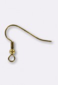 Crochet d’oreille 18 mm bronze x2