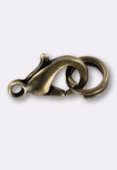 Fermoir mousqueton 10x6 mm bronze x1