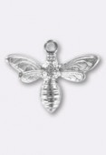 Estampe breloque abeille 17x12 mm argent x1