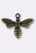 Estampe breloque abeille 17x12 mm bronze x1