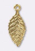Estampe breloque feuille 17x7 mm or x1