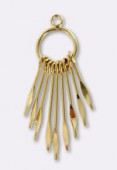 Pendentif en métal 9 fils 50x18 mm or x1