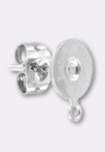 Clou d'oreille support à coller 8 mm argent x2