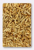 Miyuki bugle 6 mm BGL2-191 24kt gold plated x5g