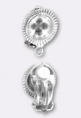 Clip demi perle guilloché 12 mm argent x2