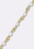 Labradorite chaîne rosaire / argent 925 doré x10cm