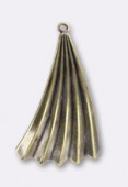 Estampe pendentif feuillage 30x20 mm bronze x1