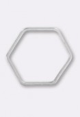 Estampe fil hexagone 25x20 mm argent x1