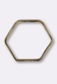 Estampe fil hexagone 25x20 mm bronze x1