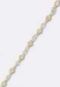Oeil de chat calcédoine chaîne rosaire / argent 925 doré x10cm