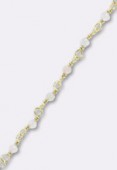 Opal rose chaîne rosaire / argent 925 doré x10cm