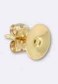 Clou d'oreille support à coller 8 mm plaqué or 24K 3 microns x2