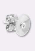 Clou d'oreille support à coller 8 mm argent x2