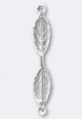 Estampe feuilles 40x7 mm argent x1