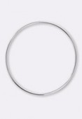 Perle en métal anneau plat 50 mm argent x2
