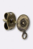 Clou d'oreille support à coller 6 mm bronze x2