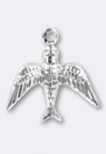 Estampe breloque oiseau 15x17 mm argent x1
