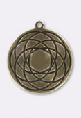 Estampe pendentif rosace 25 mm bronze x1 Estampe pendentif rosace 25 mm bronze x1