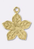 Estampe pendentif cinq feuilles 14 mm or x1