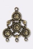 Estampe chandelier antique 30x25 mm bronze x1