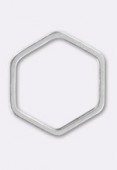 Estampe fil hexagone 1x17.5 mm argent x1