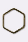Estampe fil hexagone 1x17.5 mm bronze x1