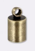 Embout rond pour cordon de 4 mm bronze x2