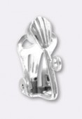 Clip coquillage 17x8 mm argent x2