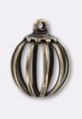 Perle en laiton cage 1 anneau 11 mm bronze x1