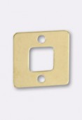 Argent 925 doré 24K intercalaire carré évidé 10 mm x1