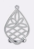 Estampe pendentif lotus 35x24mm argent x1